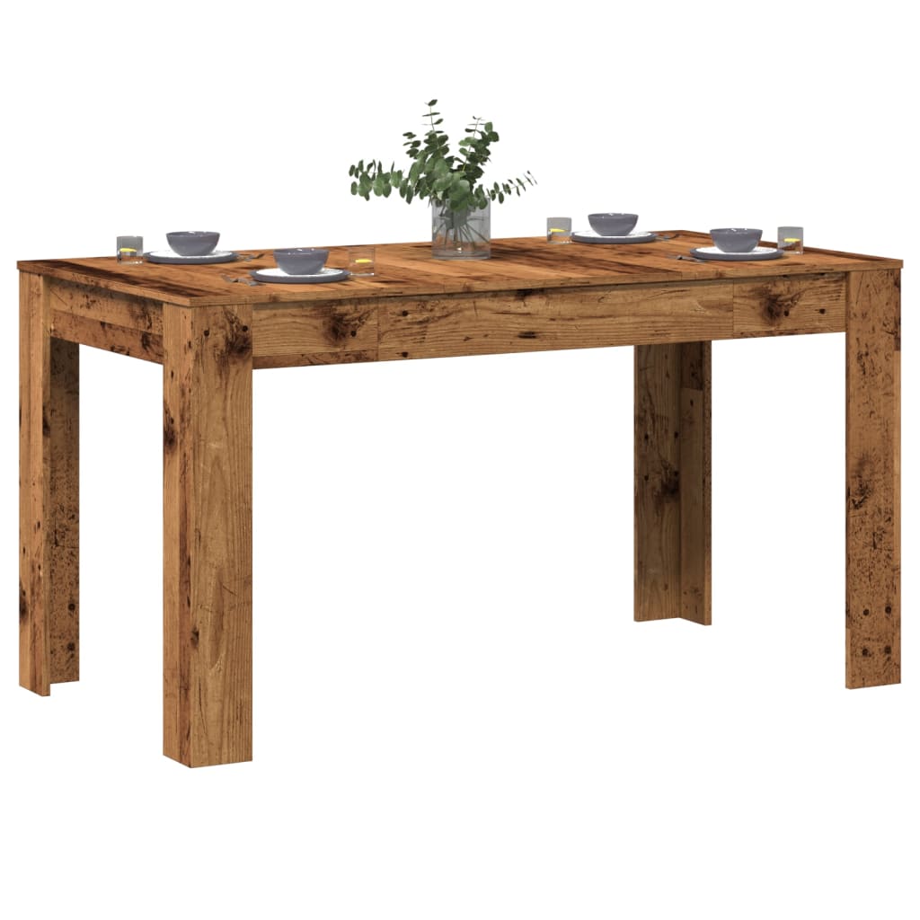 antik fa színű szerelt fa étkezőasztal 140 x 74,5 x 76 cm