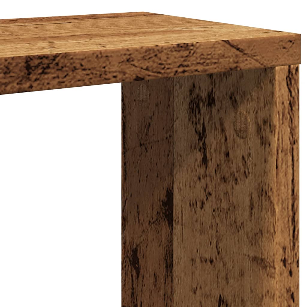 6 db antik fa színű szerelt fa fali kockapolc 30x15x30 cm