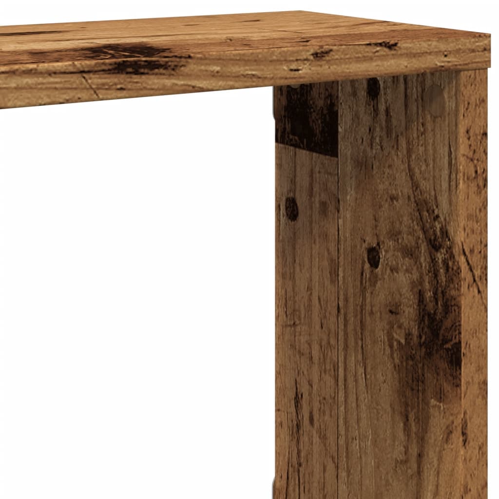 2 db antik fa színű szerelt fa fali kockapolc 100 x 15 x 30 cm
