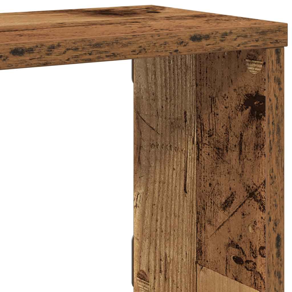 4 db antik fa színű szerelt fa fali kockapolc 60 x 15 x 23 cm