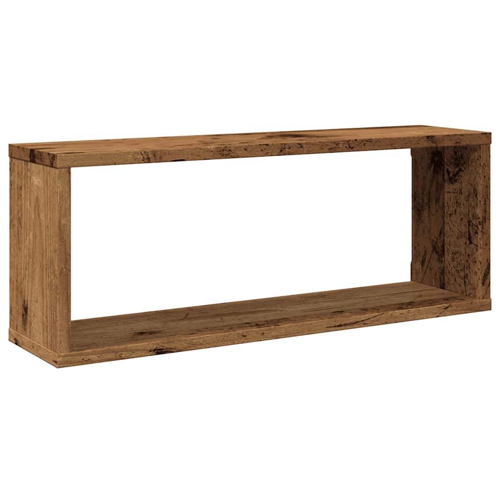 6 db antik fa színű szerelt fa fali kockapolc 60 x 15 x 23 cm