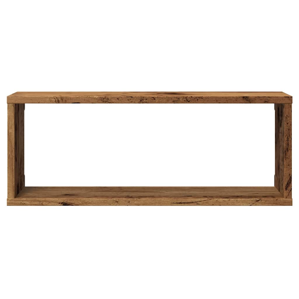 6 db antik fa színű szerelt fa fali kockapolc 60 x 15 x 23 cm