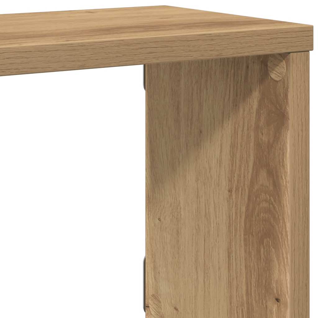 4 db kézműves tölgy színű szerelt fa fali kockapolc 60x15x23 cm