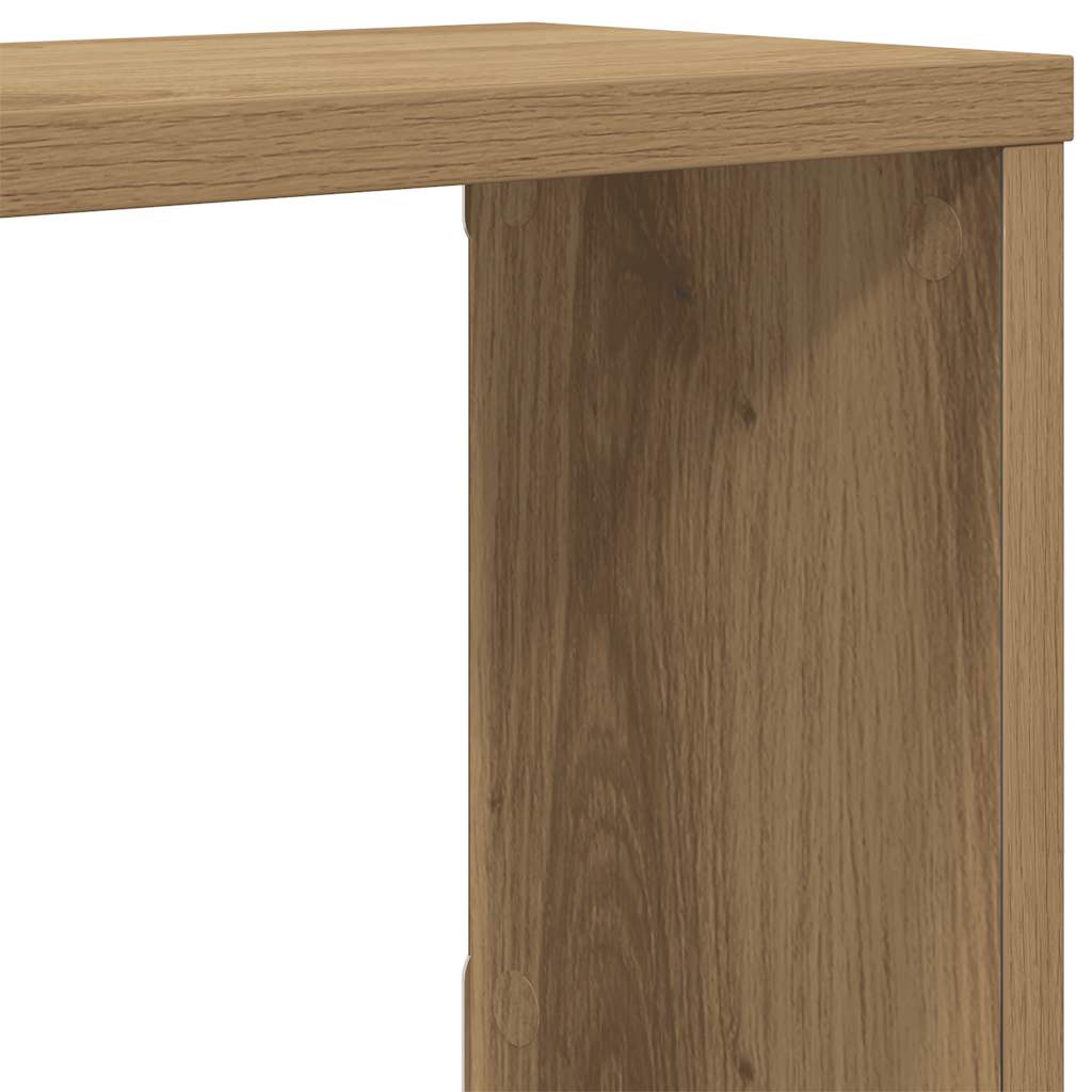 6 db kézműves tölgy színű szerelt fa fali kockapolc 60x15x23 cm