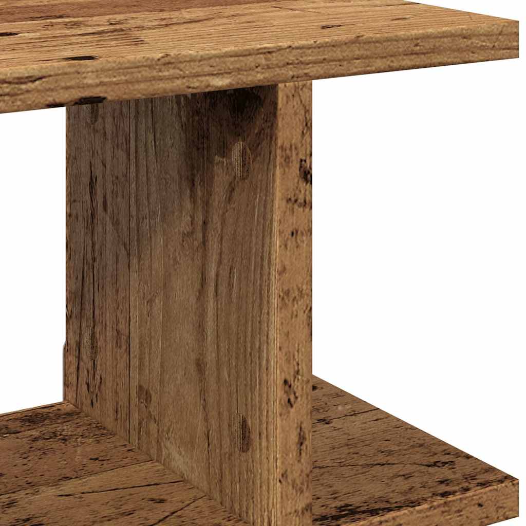 2 db antik fa színű szerelt fa fali polc 75 x 18 x 20 cm
