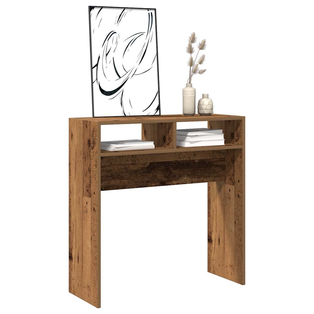 antik fa színű szerelt fa tálalóasztal 78 x 30 x 80 cm