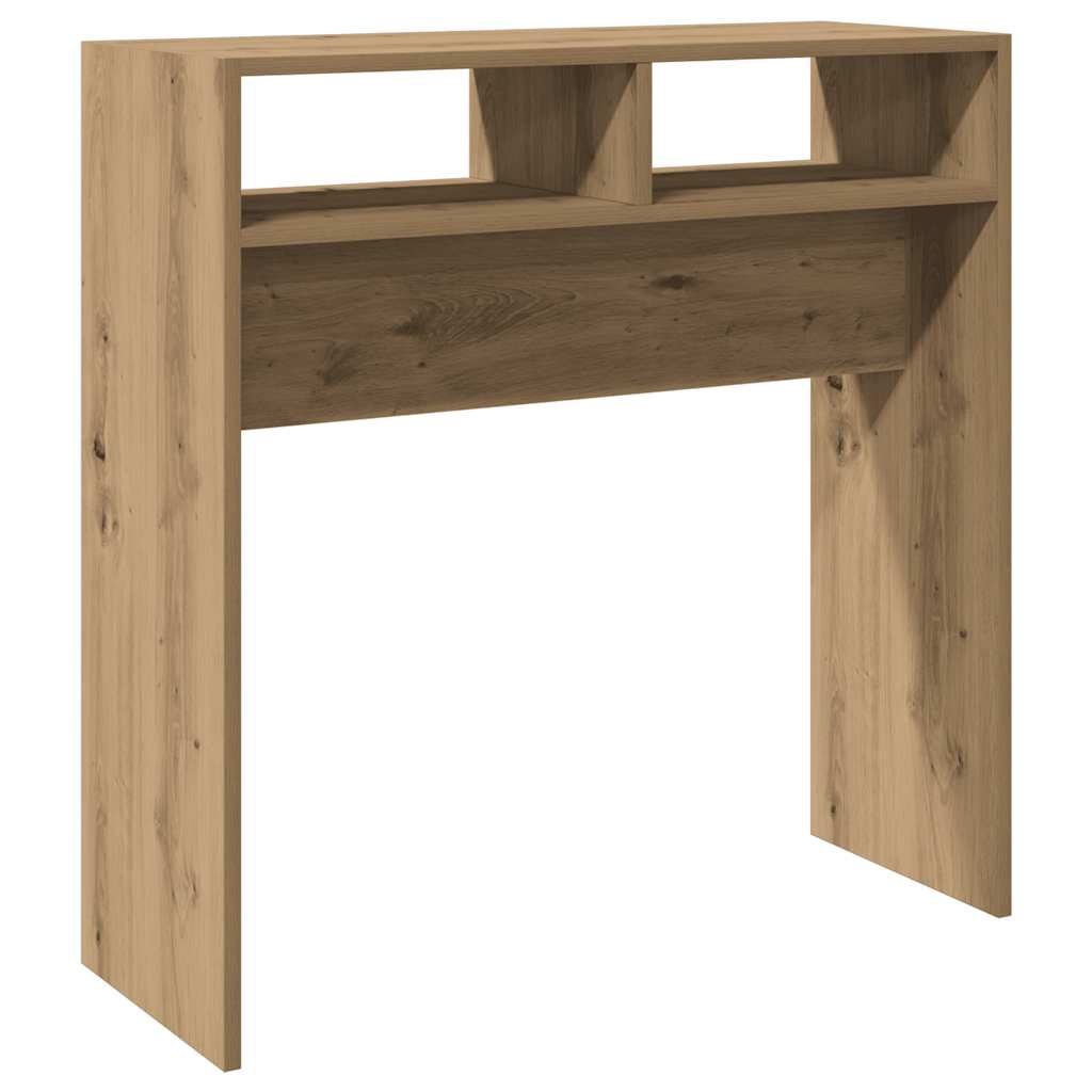 kézműves tölgy színű szerelt fa dohányzóasztal 78 x 30 x 80 cm