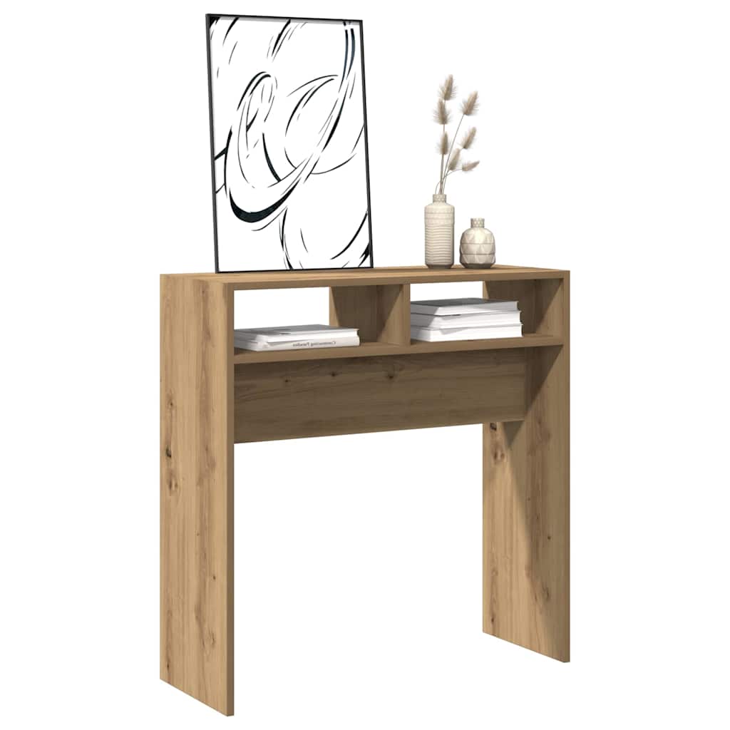 kézműves tölgy színű szerelt fa dohányzóasztal 78 x 30 x 80 cm