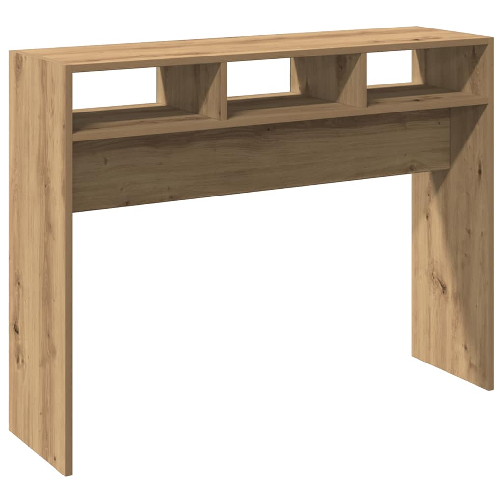 kézműves tölgy színű szerelt fa dohányzóasztal 105x30x80 cm
