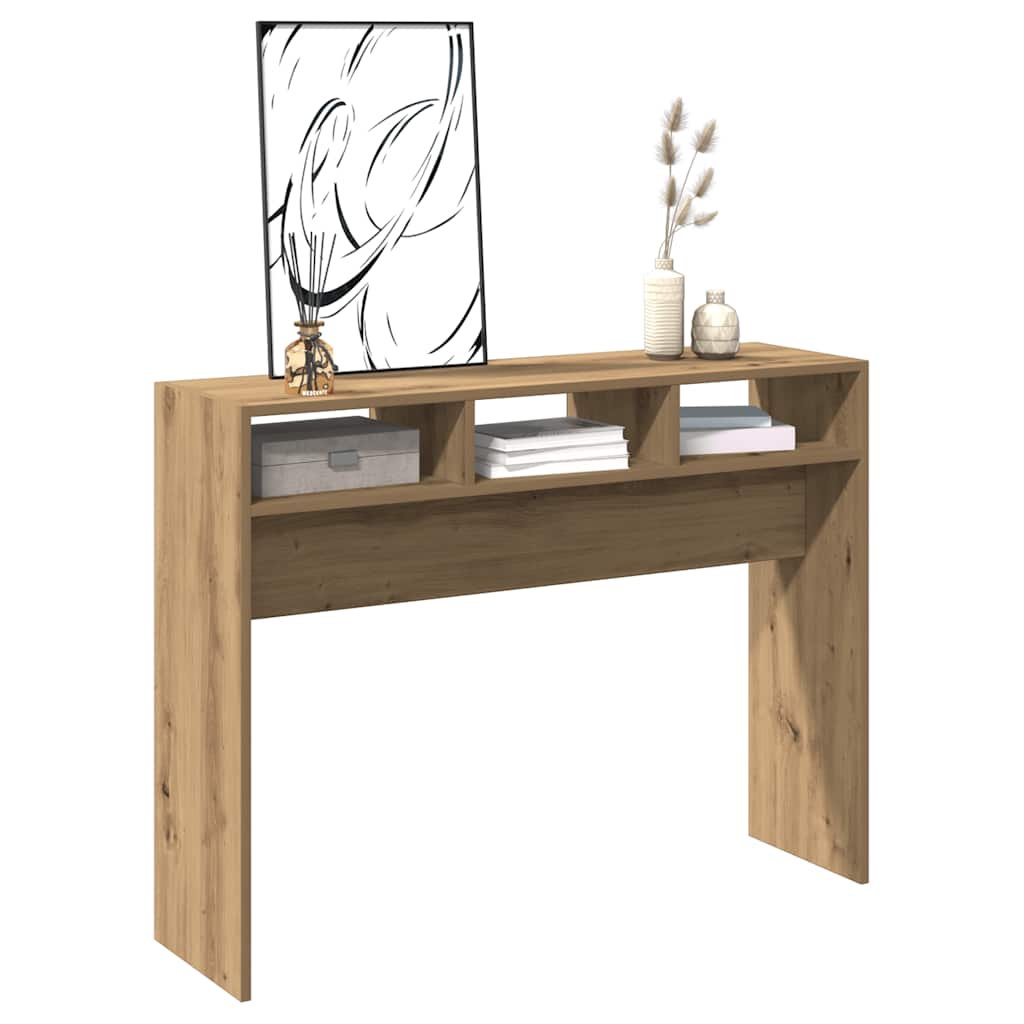kézműves tölgy színű szerelt fa dohányzóasztal 105x30x80 cm