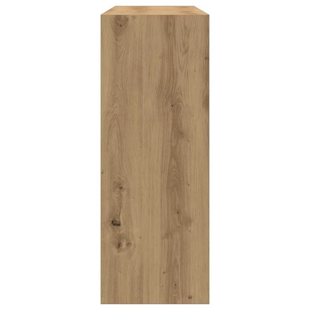 kézműves tölgy színű szerelt fa dohányzóasztal 105x30x80 cm