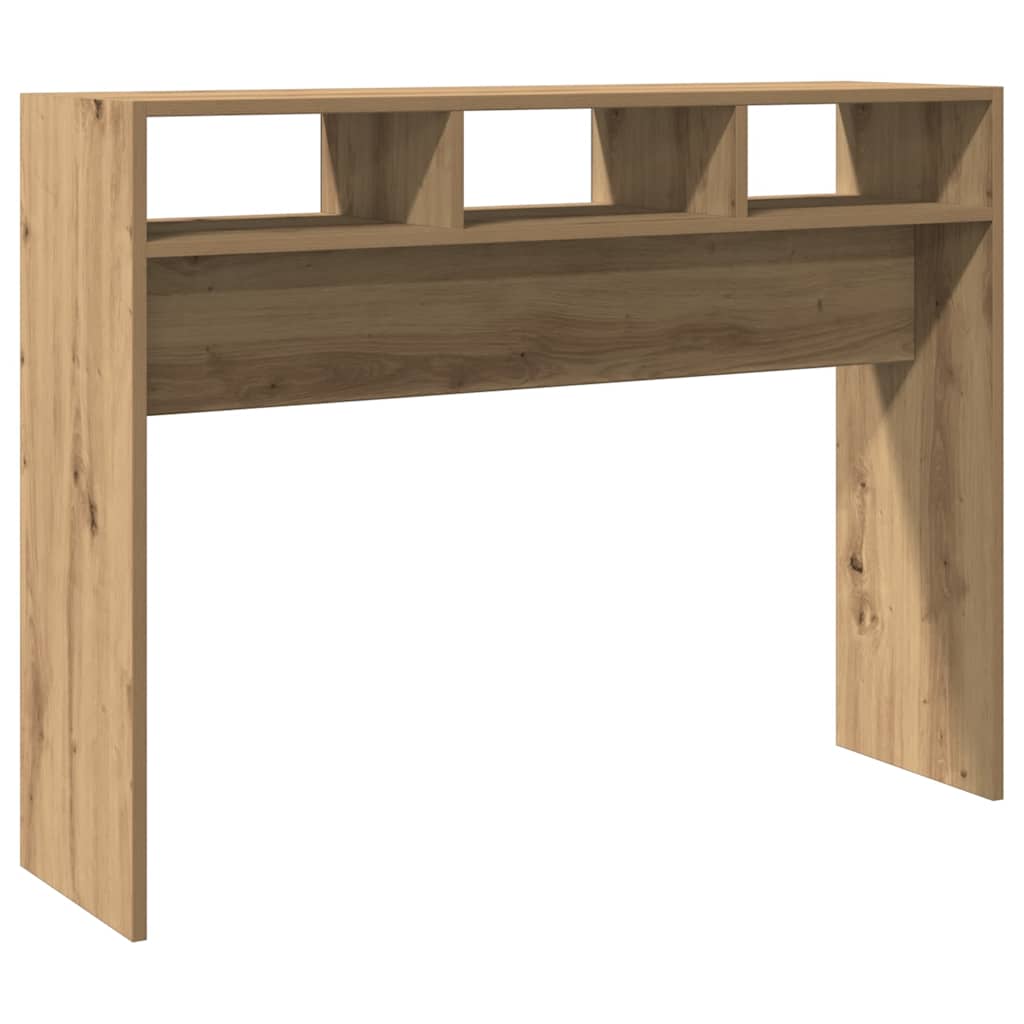kézműves tölgy színű szerelt fa dohányzóasztal 105x30x80 cm