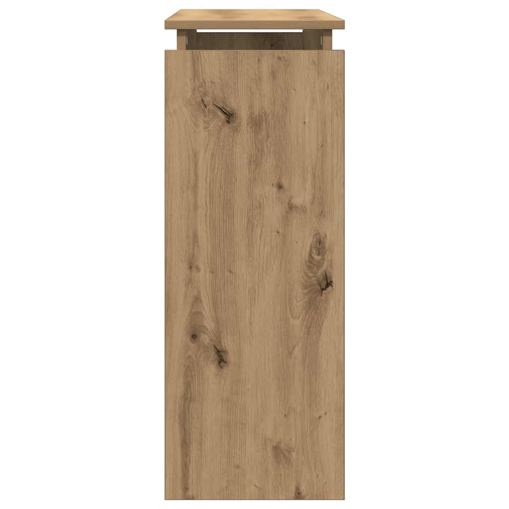kézműves tölgy színű szerelt fa dohányzóasztal 80 x 30 x 80 cm