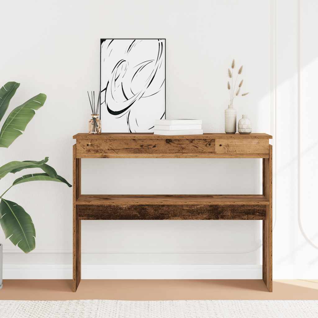 szürke sonoma szerelt fa tálalóasztal 102x30x80 cm