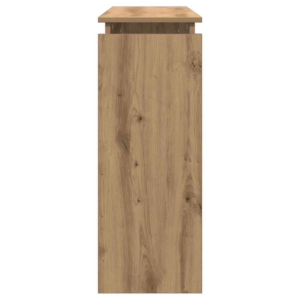 kézműves tölgy színű szerelt fa dohányzóasztal 102x30x80 cm