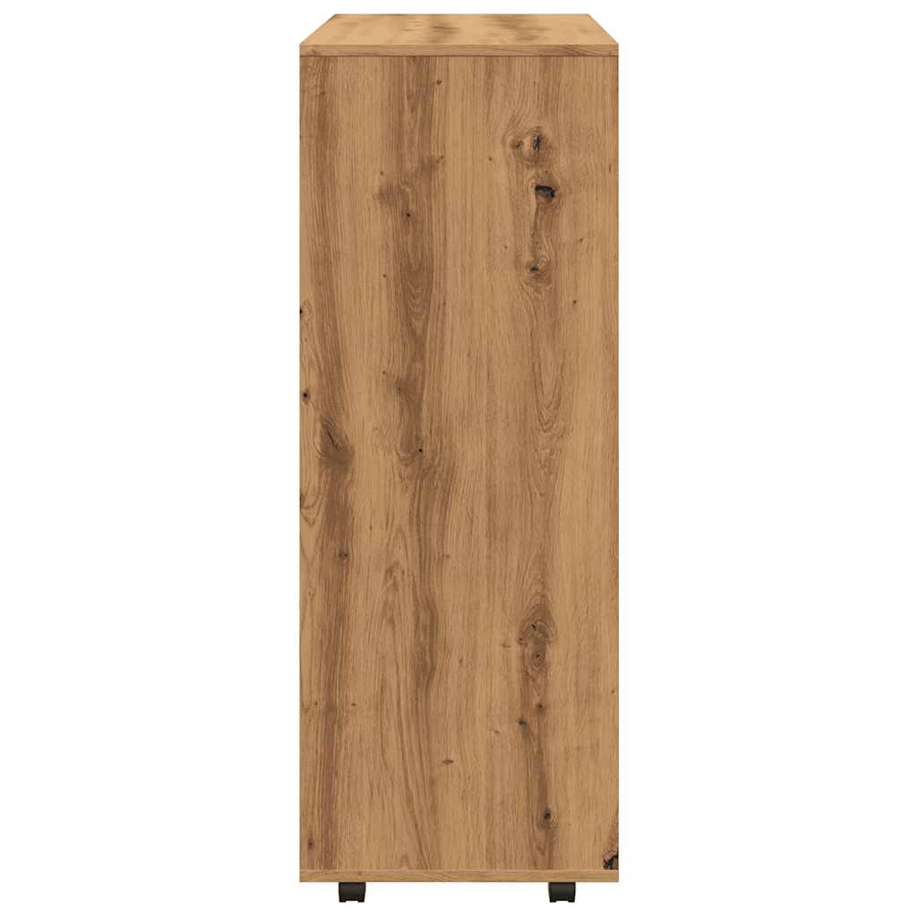 kézműves tölgy színű szerelt fa ruhásszekrény 80 x 40 x 110 cm