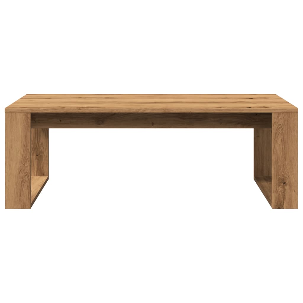 kézműves tölgy színű szerelt fa dohányzóasztal 102 x 50 x 35 cm
