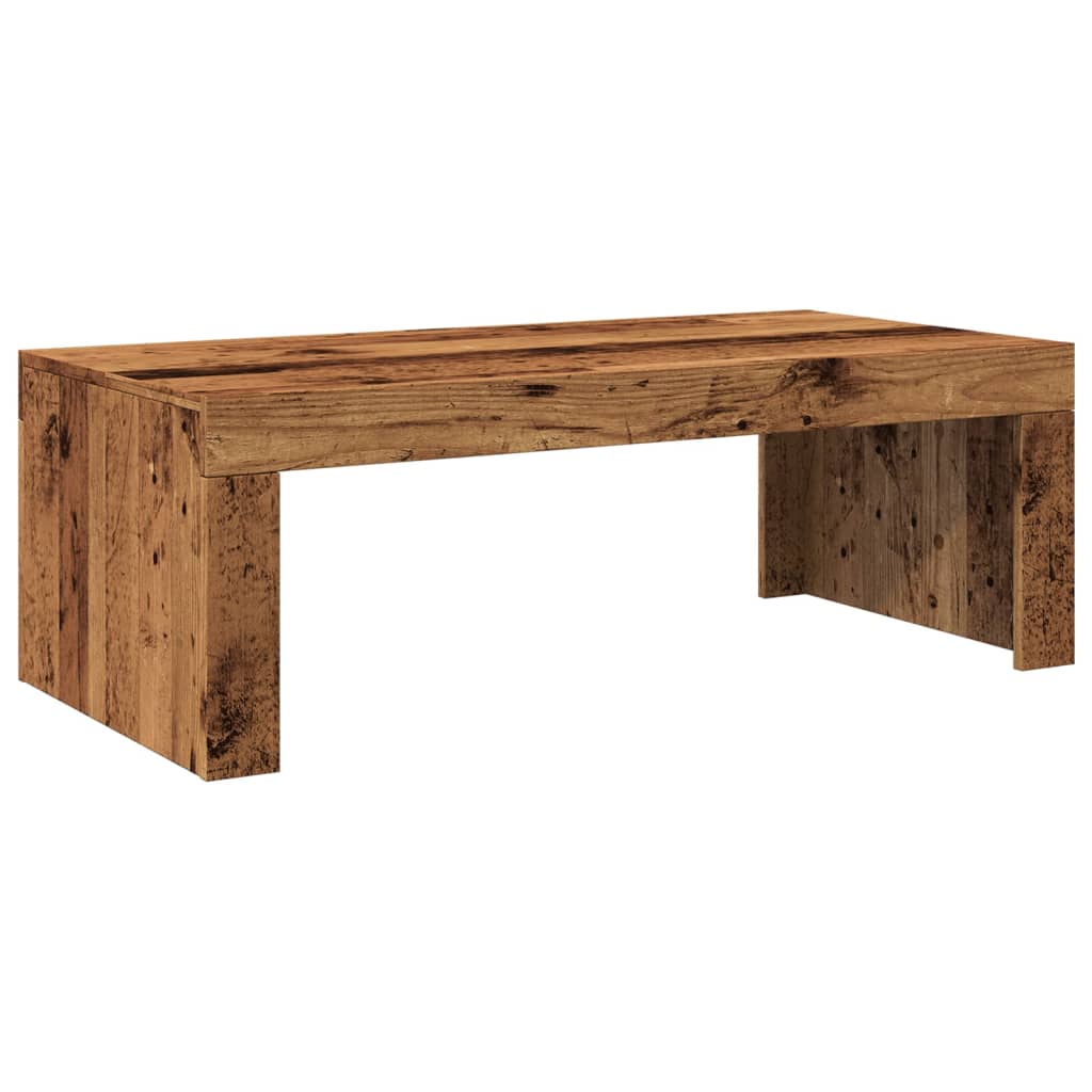 antik fa színű szerelt fa dohányzóasztal 102 x 50 x 35 cm