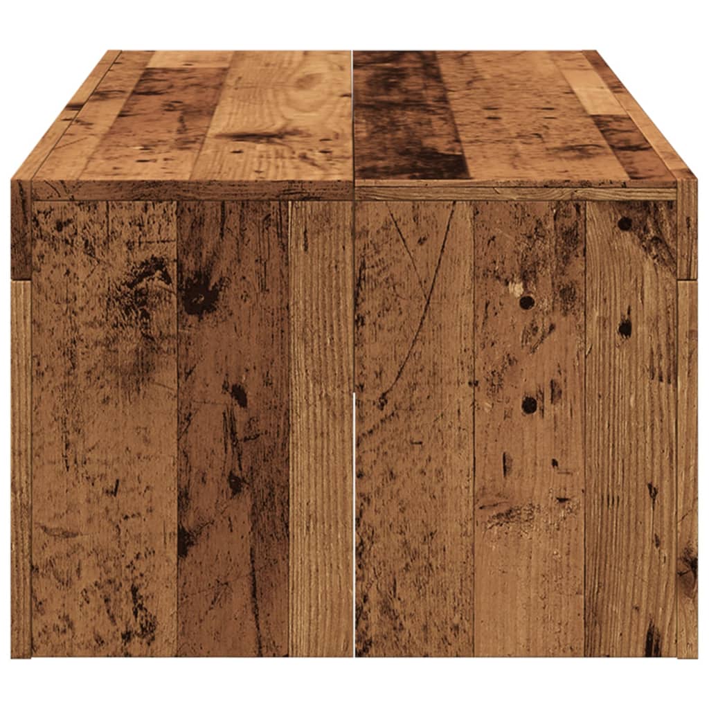 antik fa színű szerelt fa dohányzóasztal 102 x 50 x 35 cm
