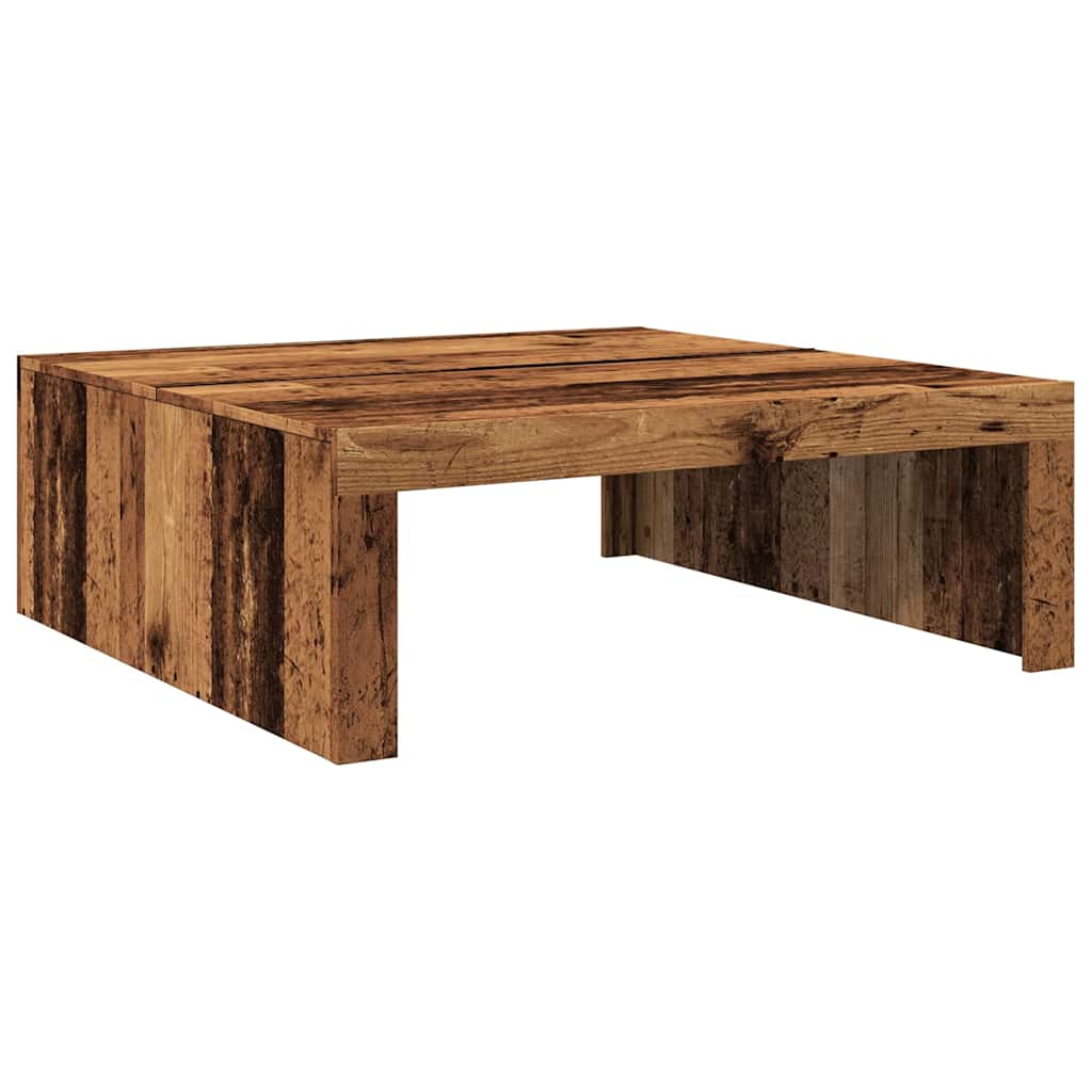 antik fa színű szerelt fa dohányzóasztal 100 x 100 x 35 cm