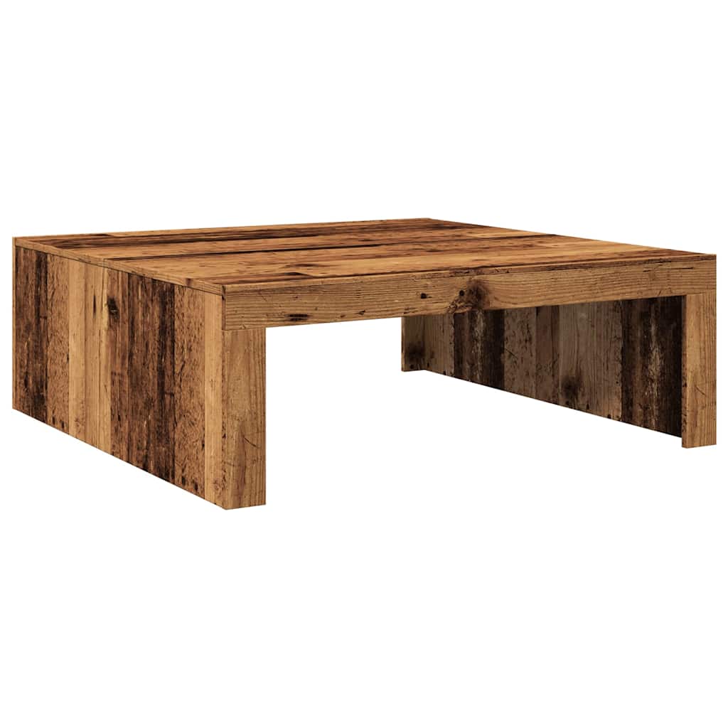 antik fa színű szerelt fa dohányzóasztal 100 x 100 x 35 cm