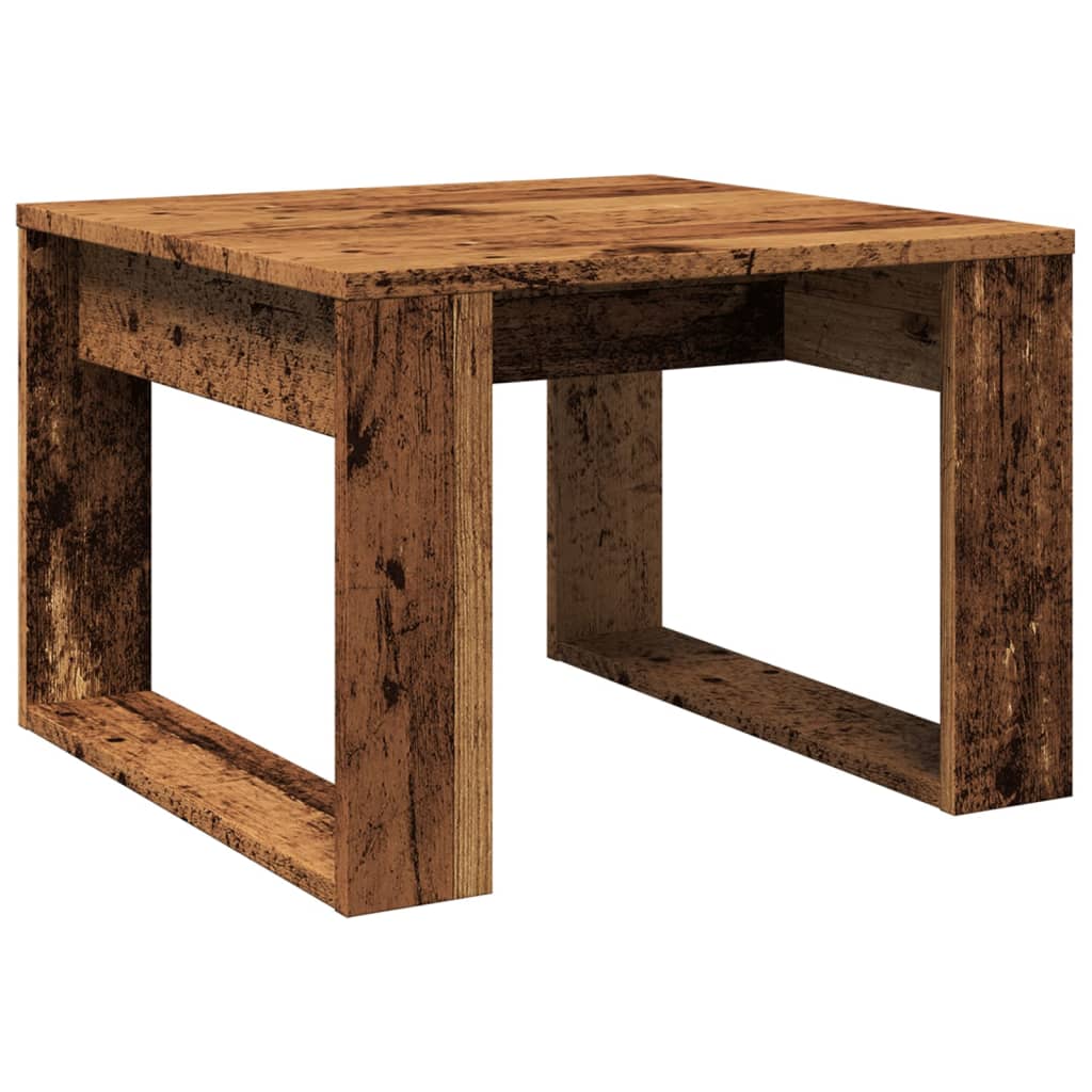 antik fa színű szerelt fa kisasztal 50 x 50 x 35 cm