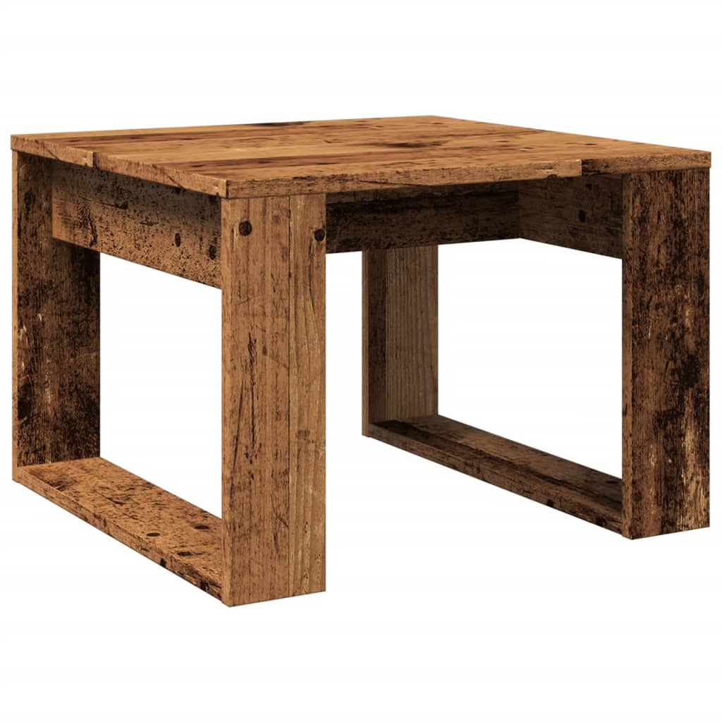 antik fa színű szerelt fa kisasztal 50 x 50 x 35 cm