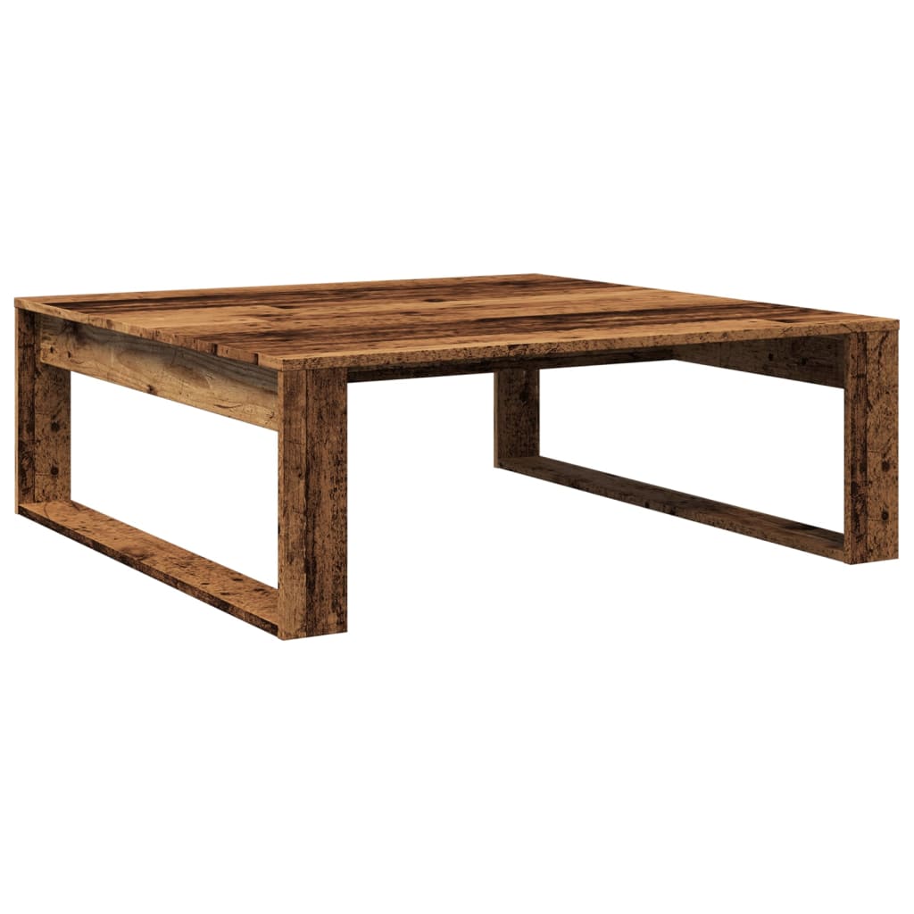 antik fa színű szerelt fa dohányzóasztal 100 x 100 x 35 cm