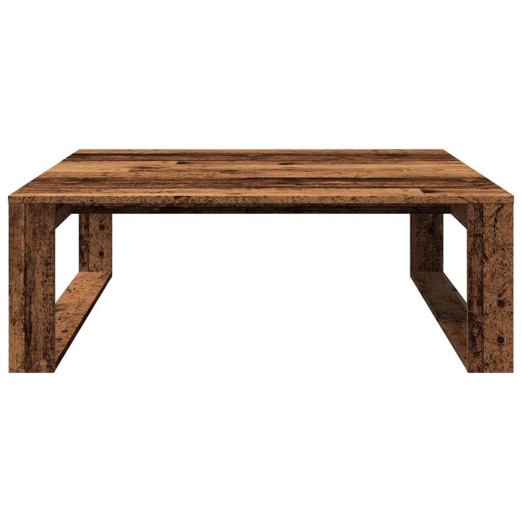 antik fa színű szerelt fa dohányzóasztal 100 x 100 x 35 cm