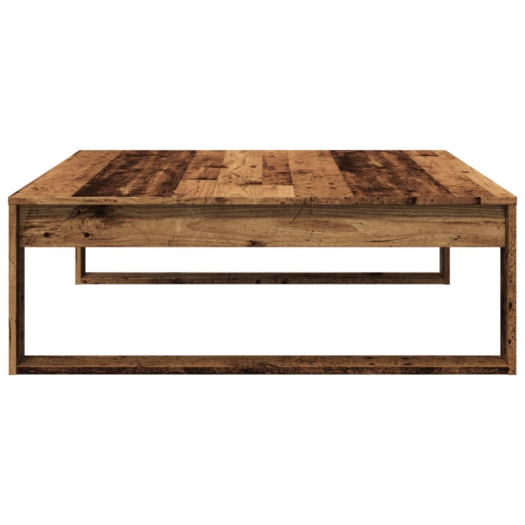 antik fa színű szerelt fa dohányzóasztal 100 x 100 x 35 cm