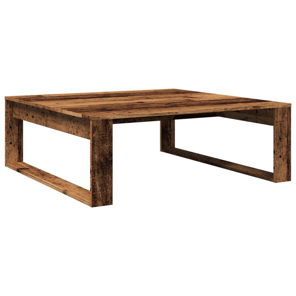 antik fa színű szerelt fa dohányzóasztal 100 x 100 x 35 cm