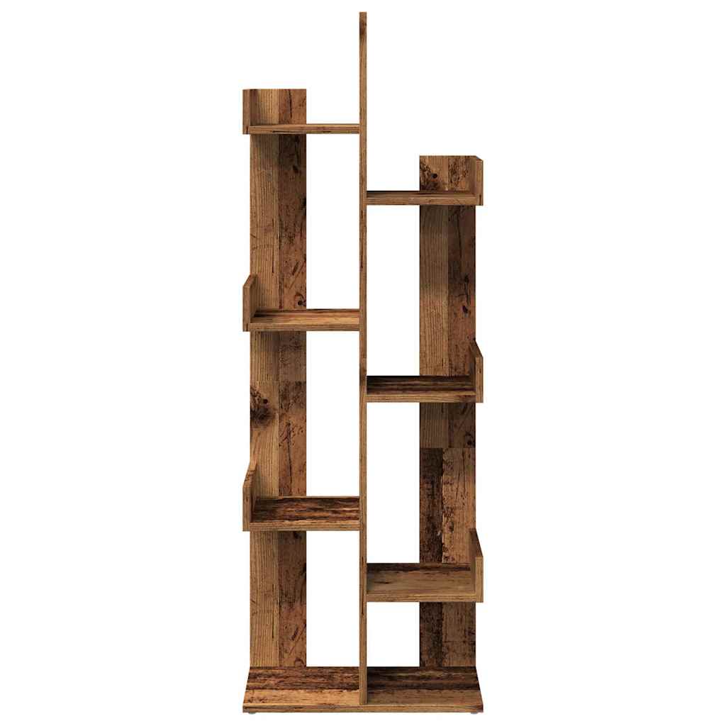 antik fa színű szerelt fa könyvszekrény 48 x 25,5 x 140 cm