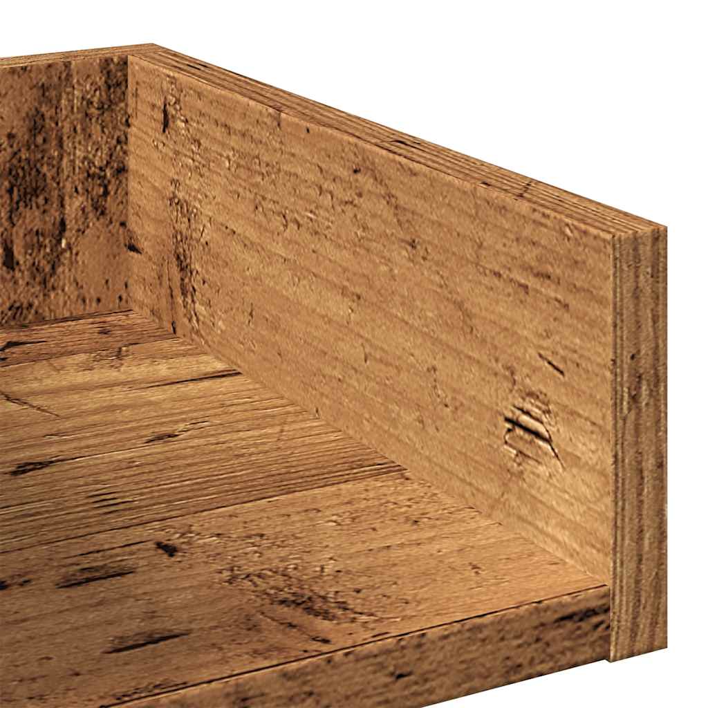 antik fa színű szerelt fa könyvszekrény 48 x 25,5 x 140 cm