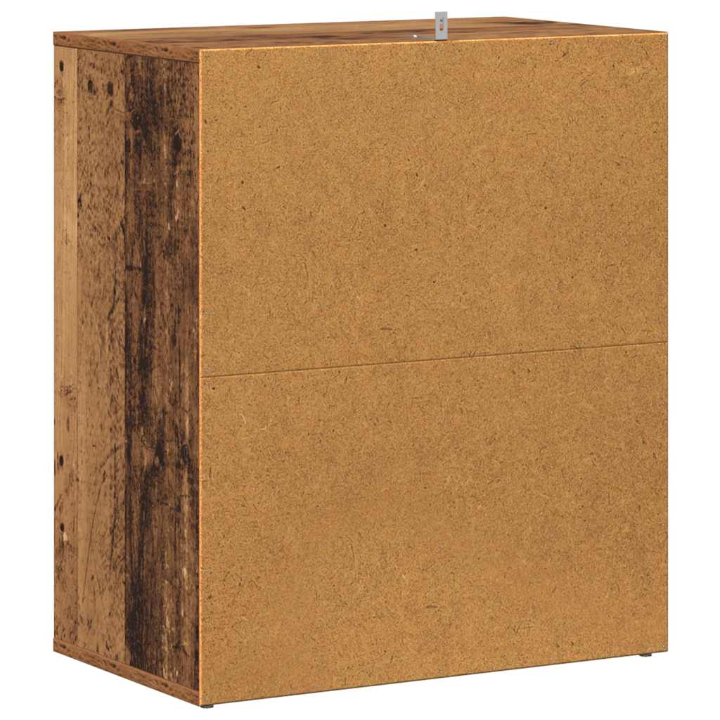 antik fa színű szerelt fa cipősszekrény 60 x 35 x 70 cm