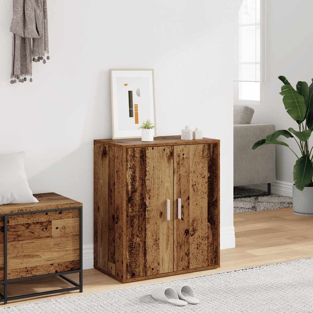 antik fa színű szerelt fa cipősszekrény 60 x 35 x 70 cm
