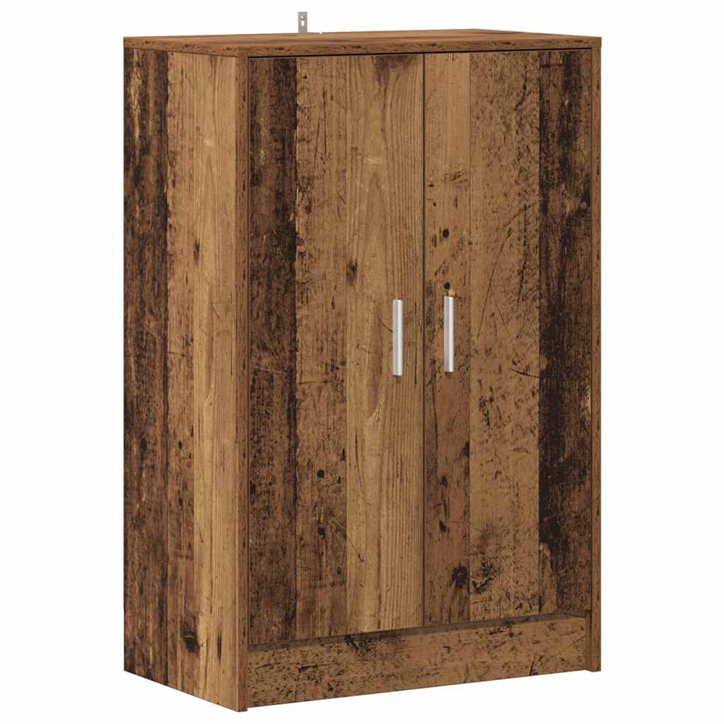 antik fa színű szerelt fa cipősszekrény 60 x 35 x 92 cm