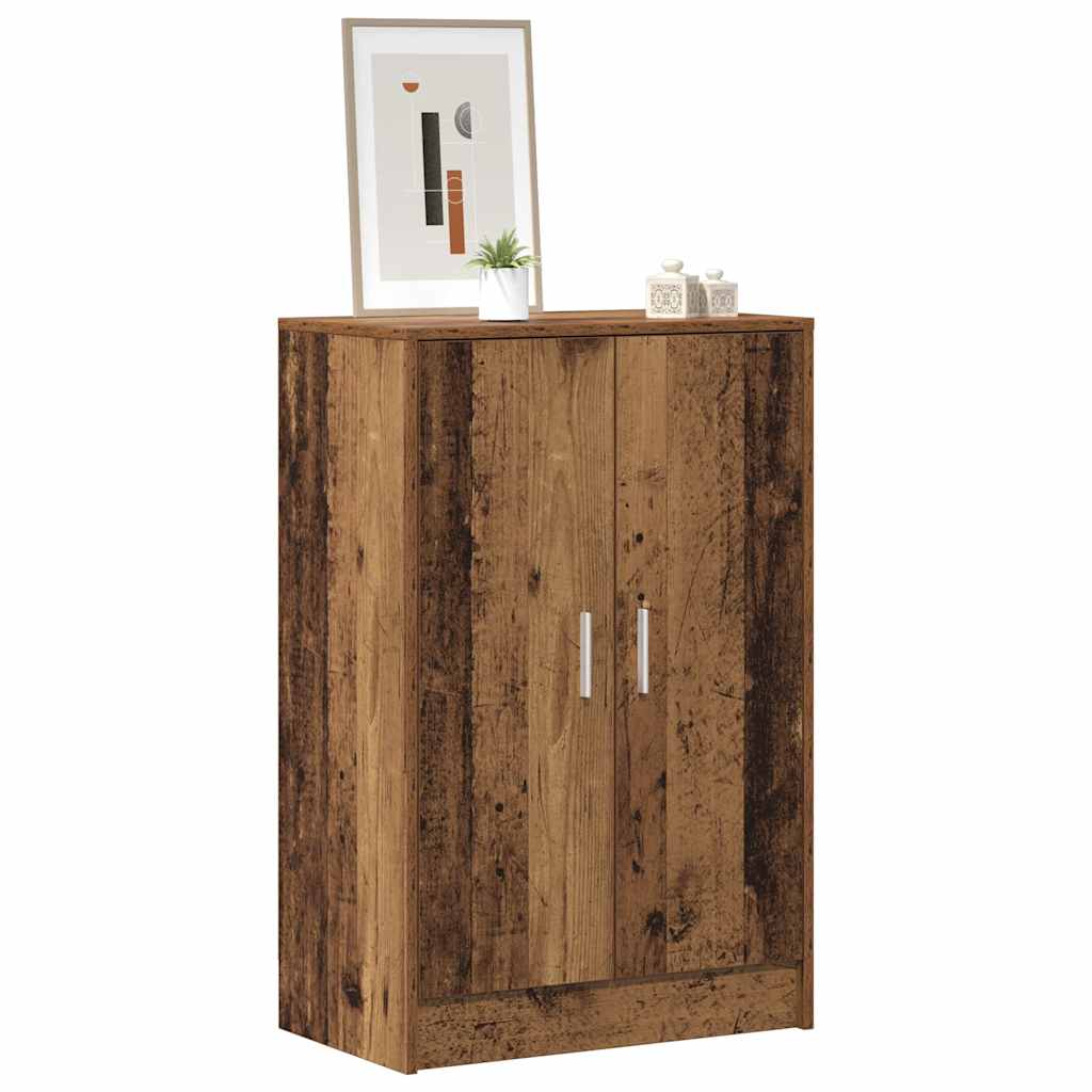 antik fa színű szerelt fa cipősszekrény 60 x 35 x 92 cm