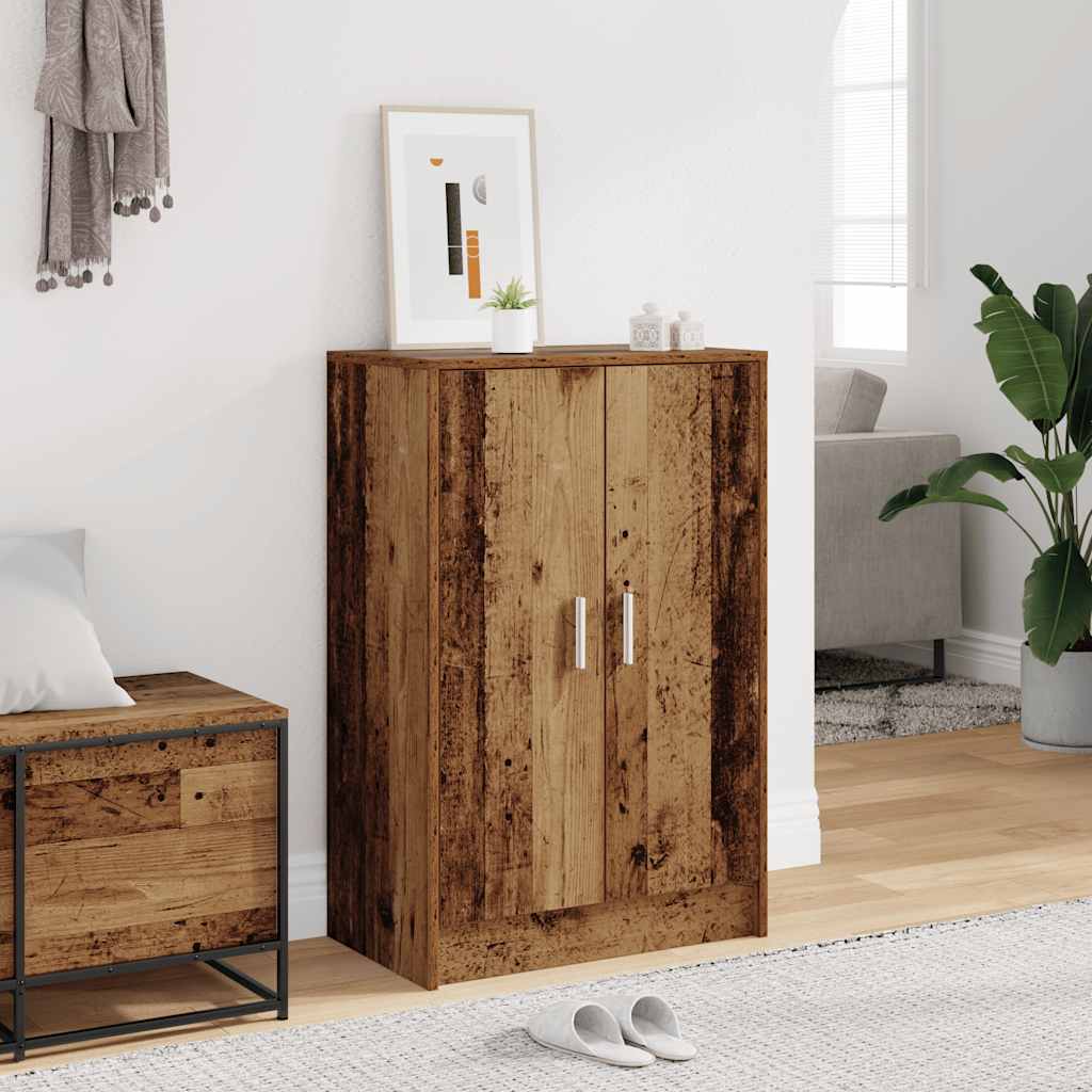 antik fa színű szerelt fa cipősszekrény 60 x 35 x 92 cm