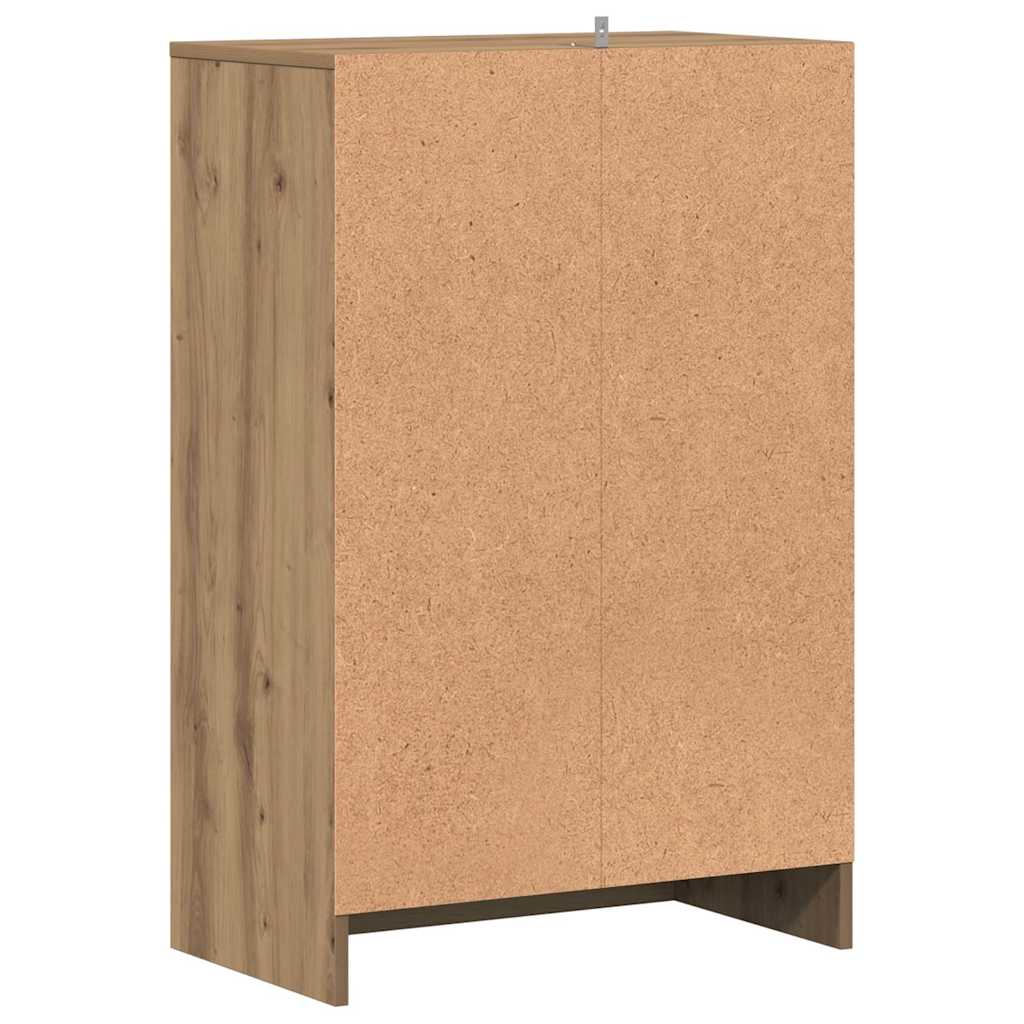 kézműves tölgy színű szerelt fa cipősszekrény 60 x 35 x 92 cm