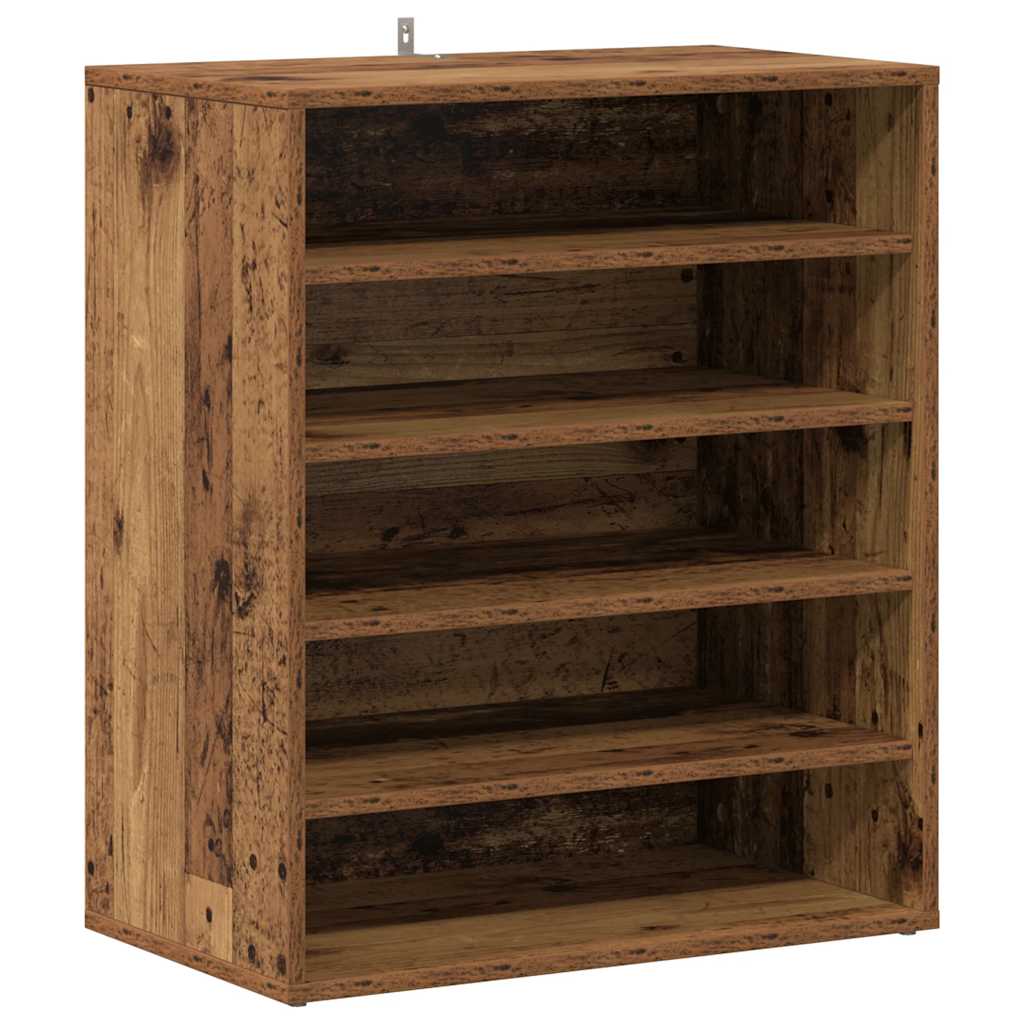 antik fa színű szerelt fa cipősszekrény 60 x 35 x 70 cm
