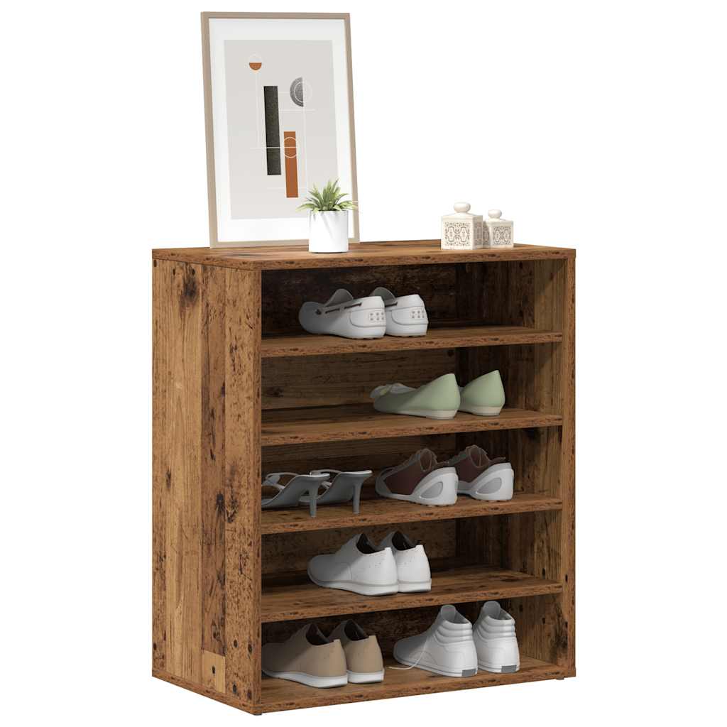 antik fa színű szerelt fa cipősszekrény 60 x 35 x 70 cm