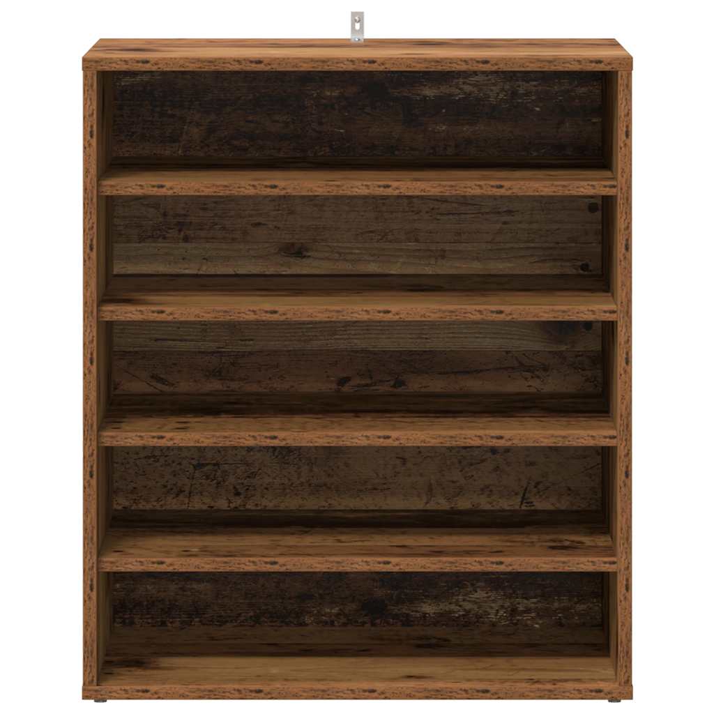 antik fa színű szerelt fa cipősszekrény 60 x 35 x 70 cm