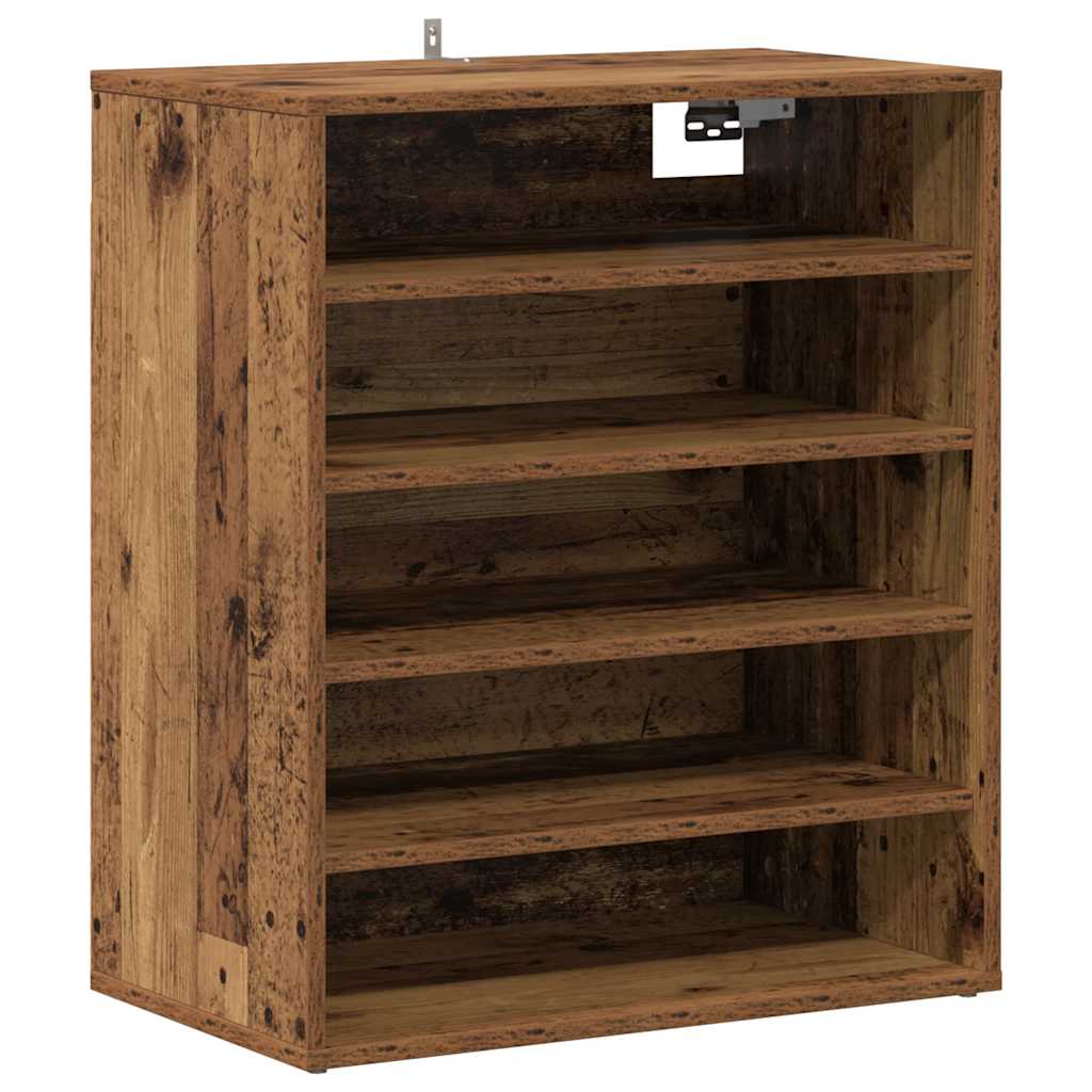 antik fa színű szerelt fa cipősszekrény 60 x 35 x 70 cm