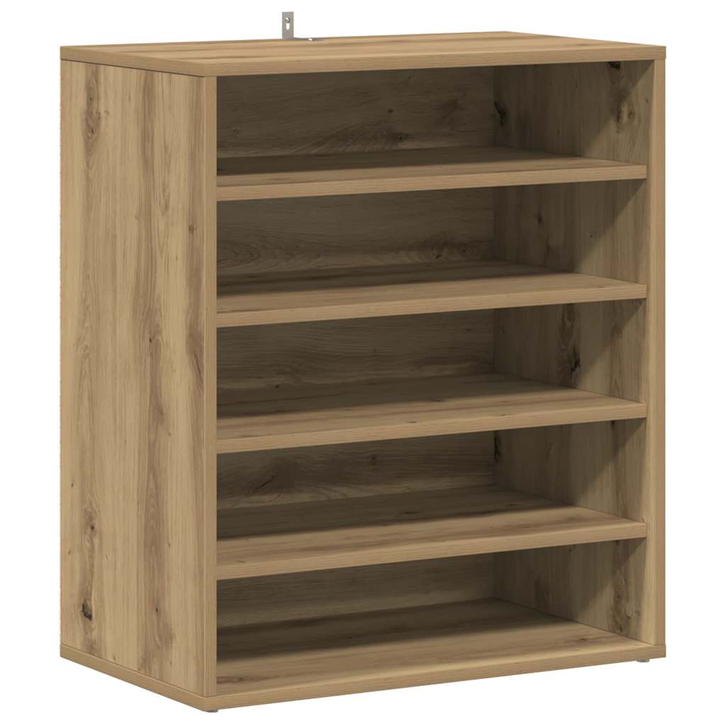 kézműves tölgy színű szerelt fa cipősszekrény 60 x 35 x 70 cm
