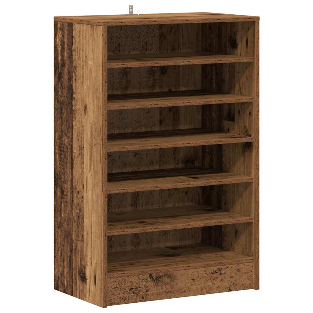 antik fa színű szerelt fa cipősszekrény 60 x 35 x 92 cm