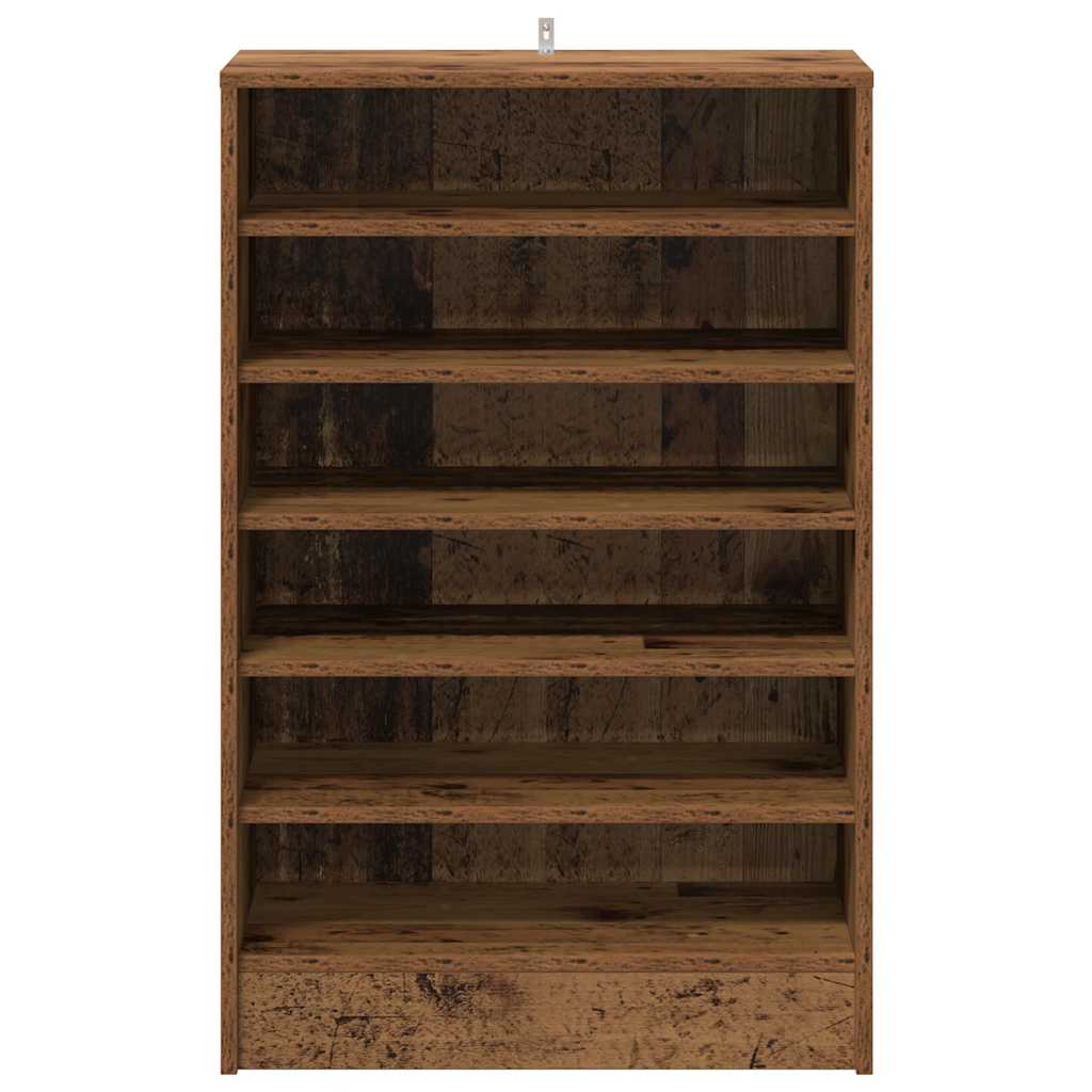 antik fa színű szerelt fa cipősszekrény 60 x 35 x 92 cm