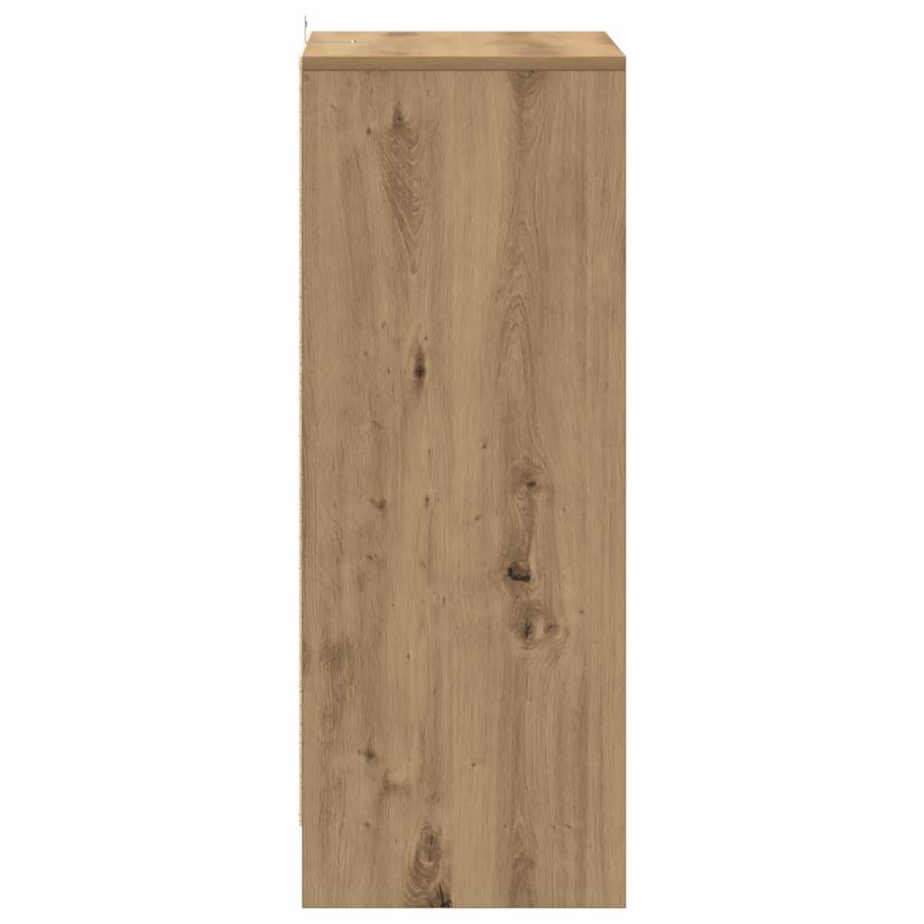 kézműves tölgy színű szerelt fa cipősszekrény 60 x 35 x 92 cm