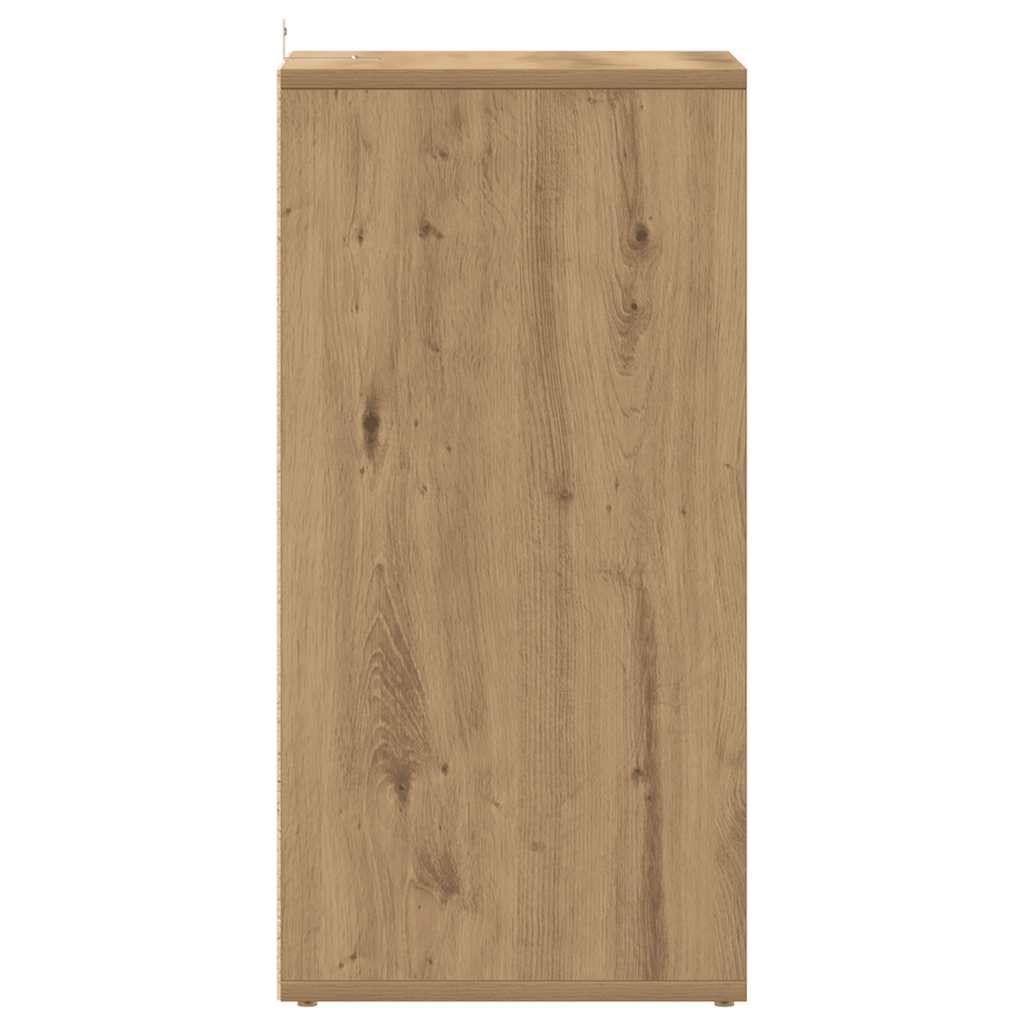 2 db kézműves tölgy színű szerelt fa cipőszekrény 32x35x70 cm
