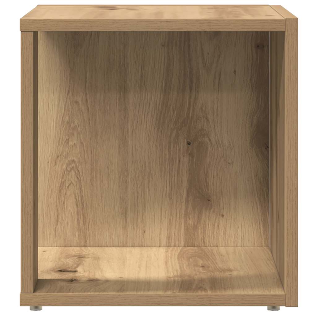 kézműves tölgy színű szerelt fa kisszekrény 33 x 33 x 34 cm