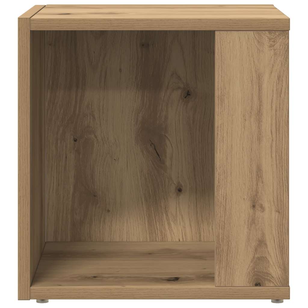 kézműves tölgy színű szerelt fa kisszekrény 33 x 33 x 34 cm